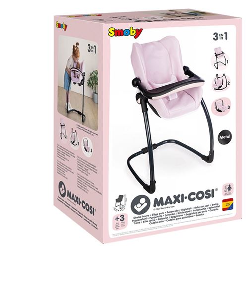 Jeu d'imitation Smoby Maxi-Cosi Siège et Chaise Haute Rose