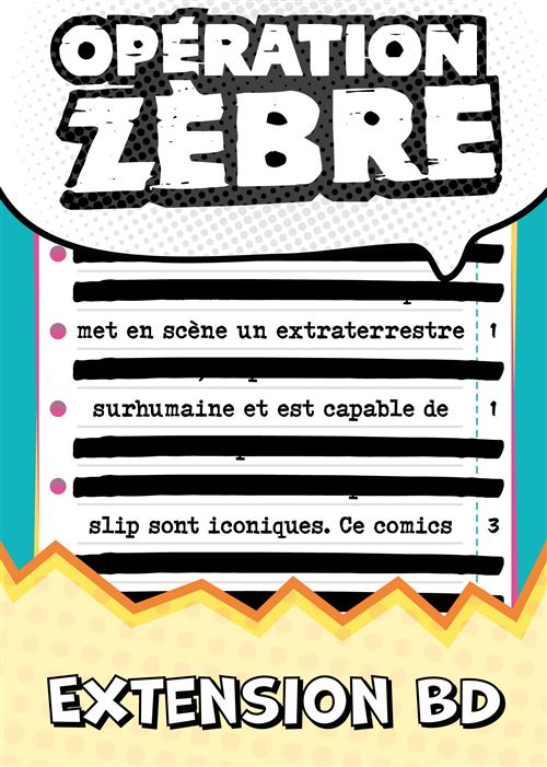 Jeu de culture générale Big Moustache Opération Zèbre Extension BD
