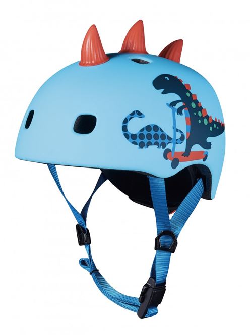 Jeu de plein air Micro Mobility Casque Dinosaure 3D avec boucle magnétique et lumière LED intégrée Taille M