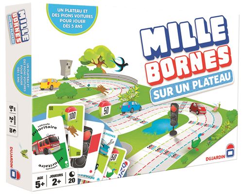 Jeu de société Dujardin Mille Bornes Le Grand Classique sur un plateau