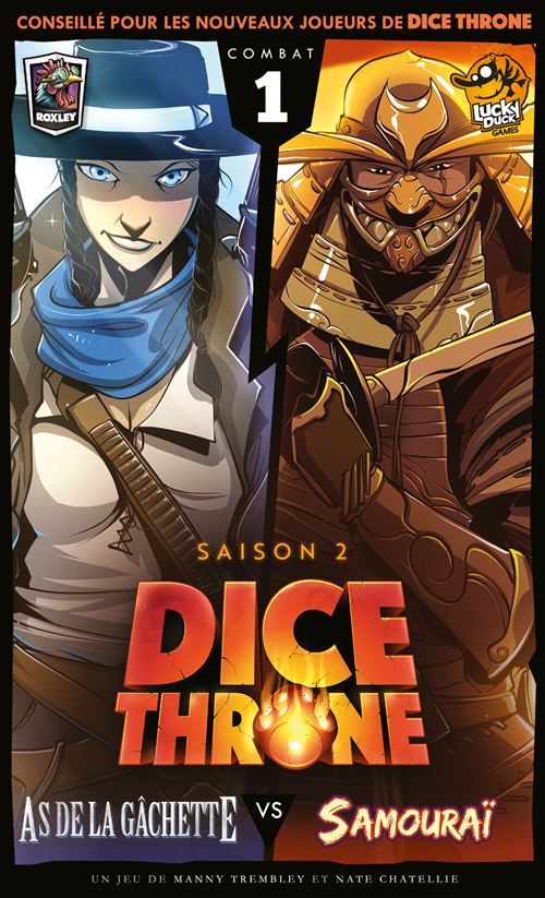 Jeu de stratégie Lucky Duck Games Dice Throne Saison 2 As de la Gâchette vs Samourai