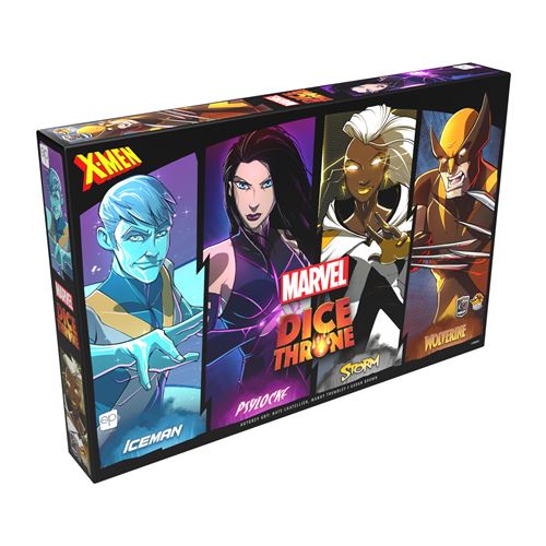 Jeu de stratégie Lucky Duck Games Marvel Dice Throne Xmen Iceman Psylocke Storm et Wolverine