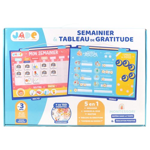 Jeu éducatif MGM Calendrier Semainier Tableau de Gratitude Montessori 5 en 1
