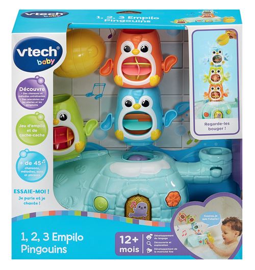Jouet pour le bain Vtech Baby 1, 2, 3 Empilo Pingouins