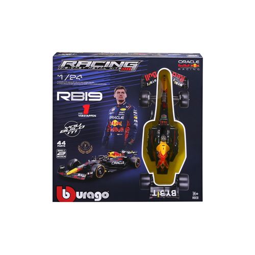 Kit à monter Bburago Racing F1 SF 2023 Red Bull RB19 #Verstappen avec casque et stand