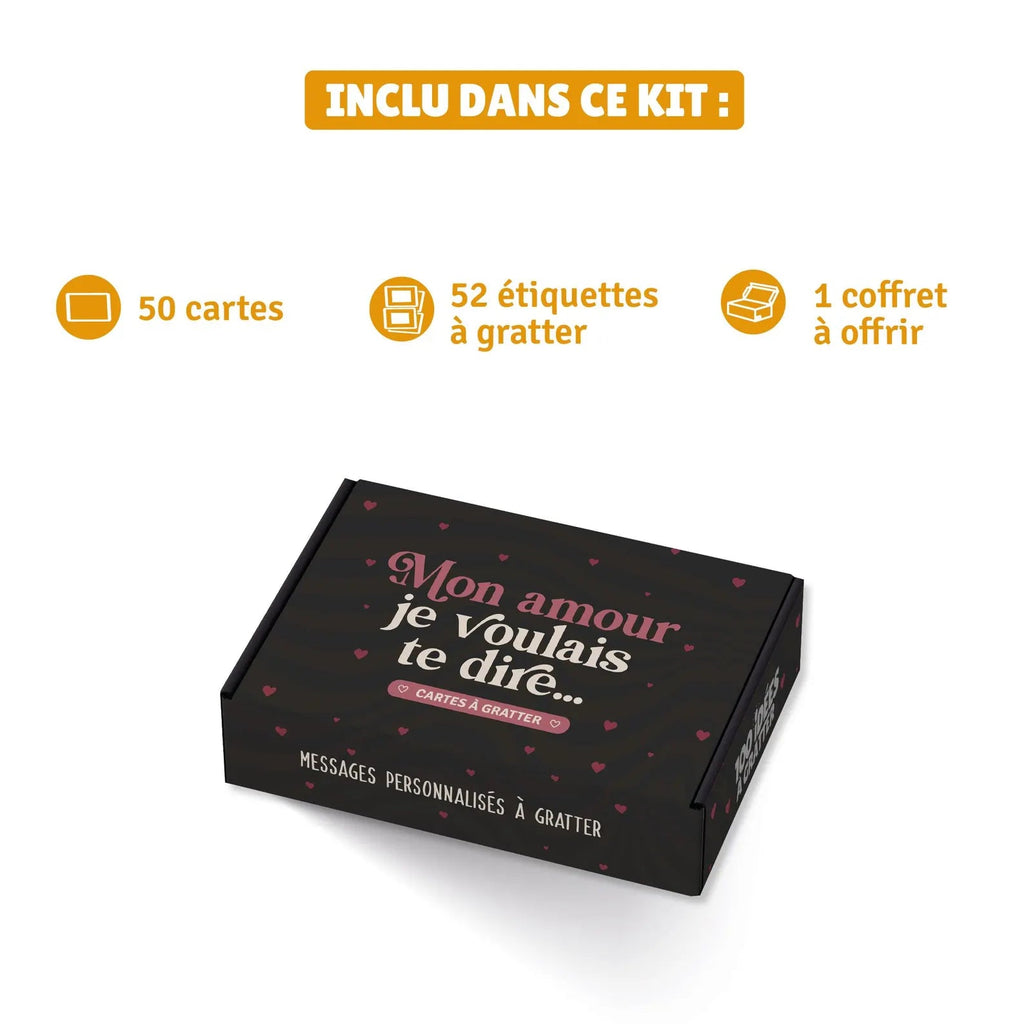 Kit de messages à gratter personnalisable - Mon amour je voulais te dire Etsy