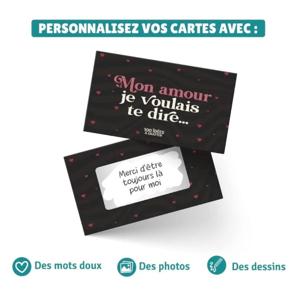 Kit de messages à gratter personnalisable - Mon amour je voulais te dire Etsy