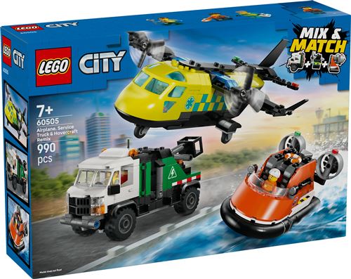 LEGO City 60505 Avion, camion d'assistance et aéroglisseur modulable