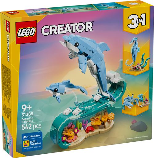 LEGO Creator 3-en-1 31385 Animaux marins : les beaux dauphins