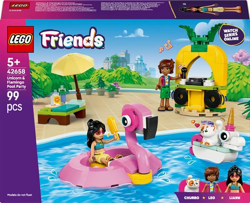 LEGO Friends 42658 Fête dans la piscine avec les bouées licorne et flamant rose