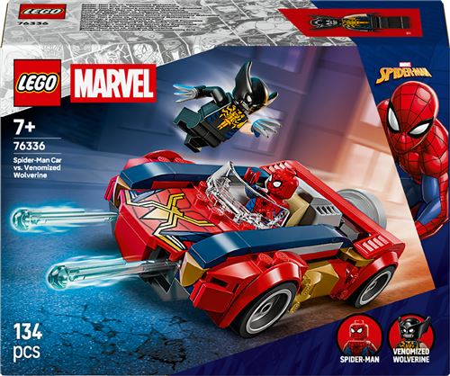 LEGO Marvel 76336 Spider-Man et sa voiture contre Wolverine vénomisé