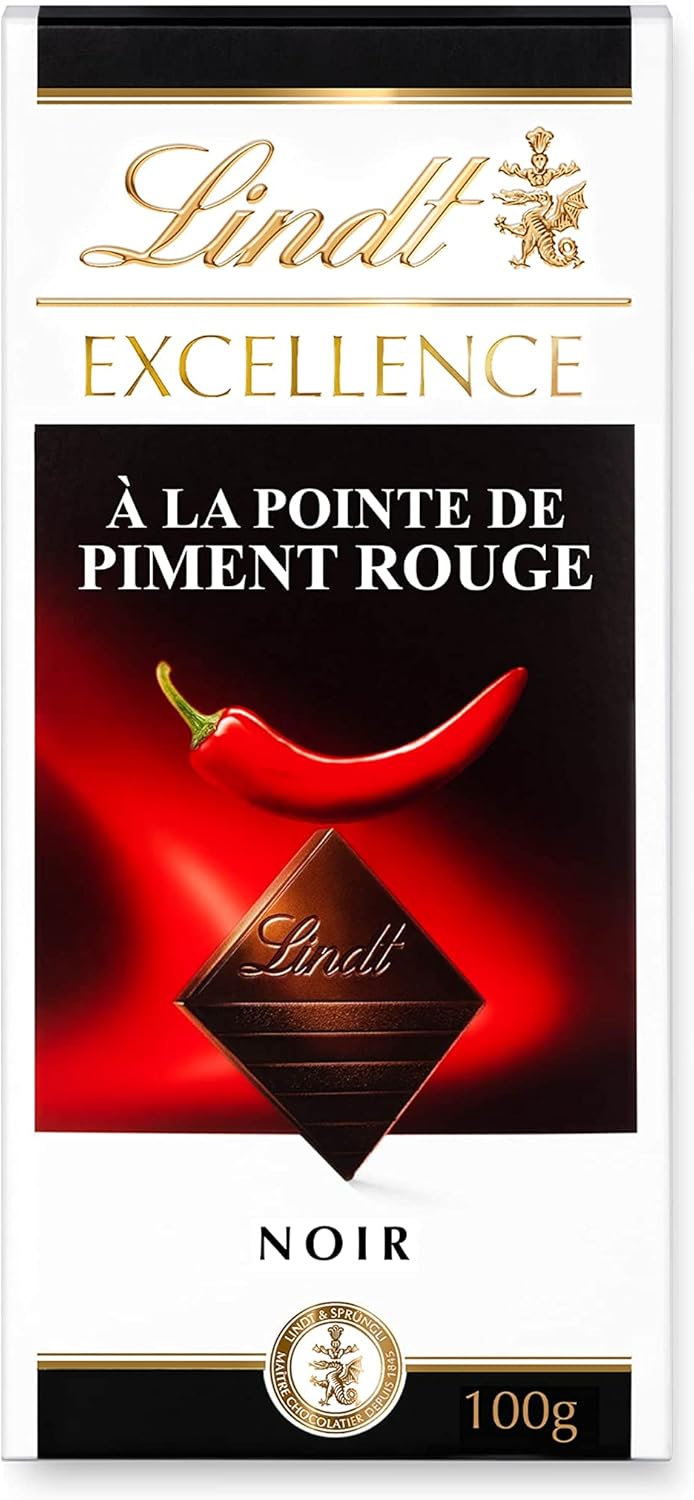 Tablette Excellence Noir à la Pointe de Piment Rouge - Lindt