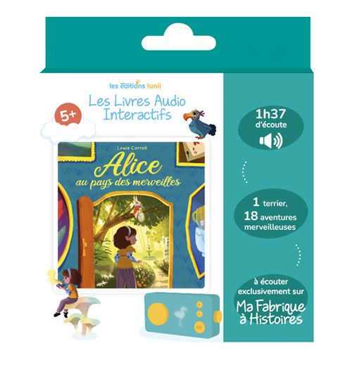 Livre audio interactif Lunii pour Ma Fabrique à Histoires Alice aux pays des merveilles