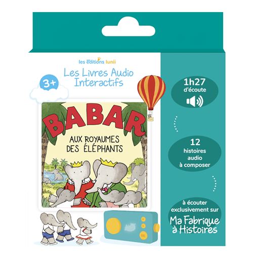 Livre audio interactif Lunii pour Ma Fabrique à Histoires Babar aux royaumes des éléphants