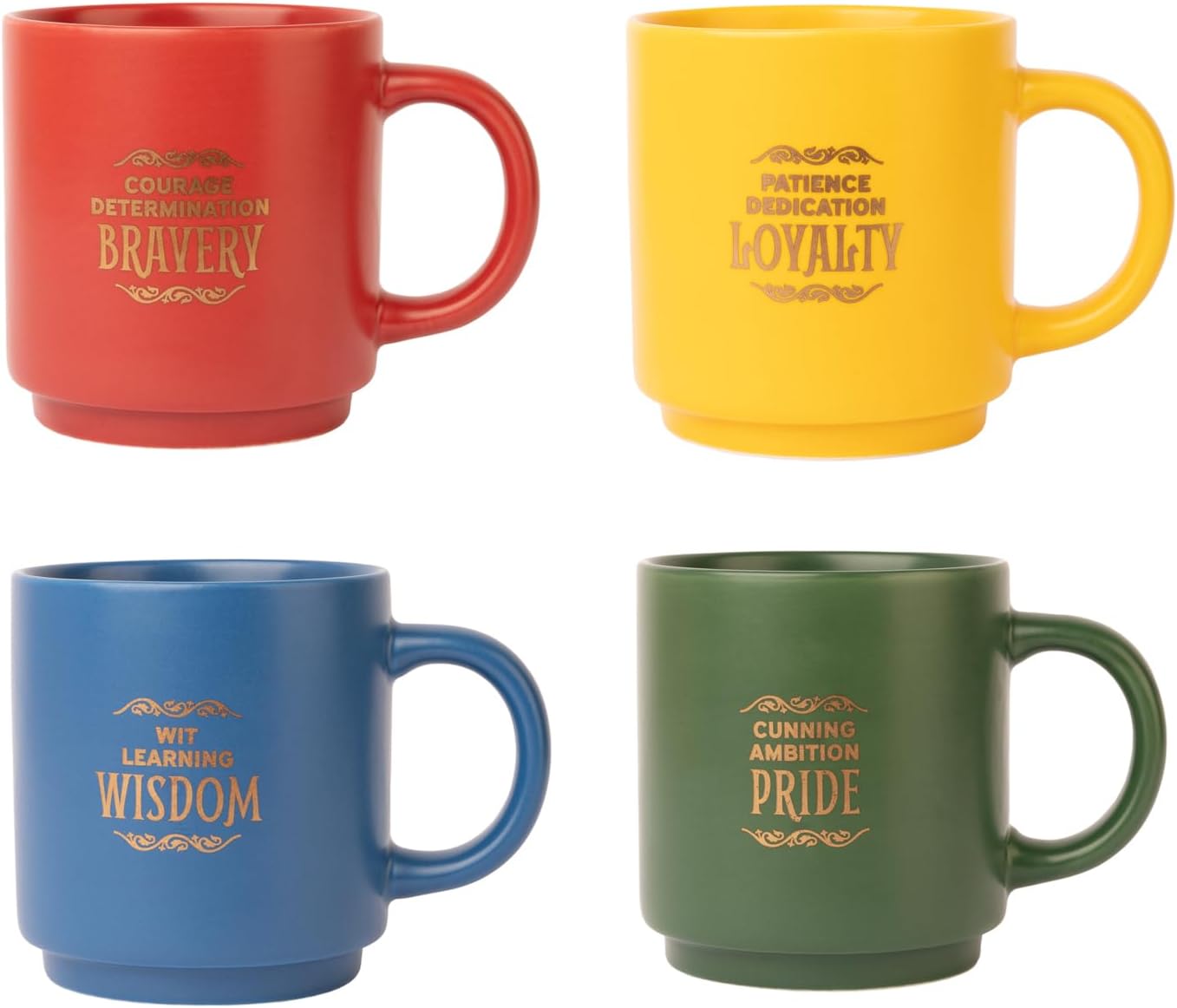 Lot de 4 tasses Harry Potter – Les 4 maisons de Poudlard dans ta cuisine