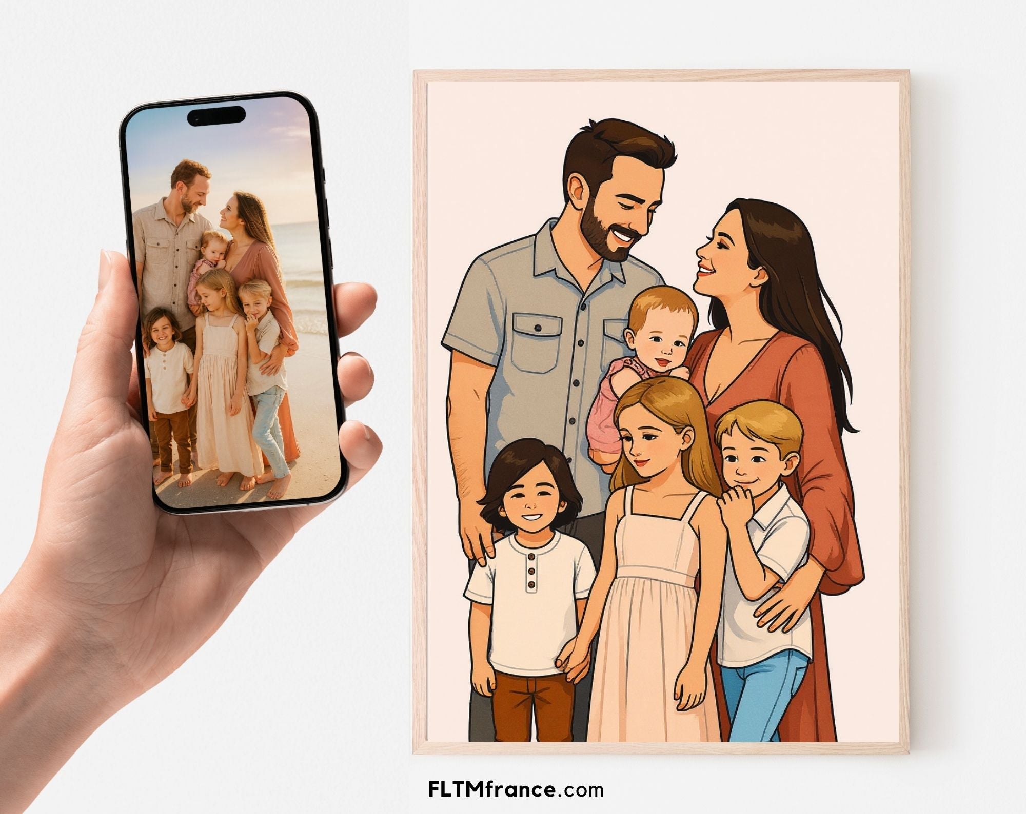 Affiche Family Portrait illustrée à imprimer Maison Cadeau