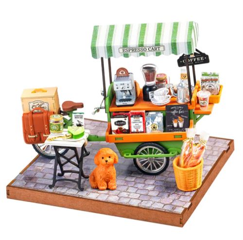 Maquette Rolife Maison Miniature Chariot à café aromatique