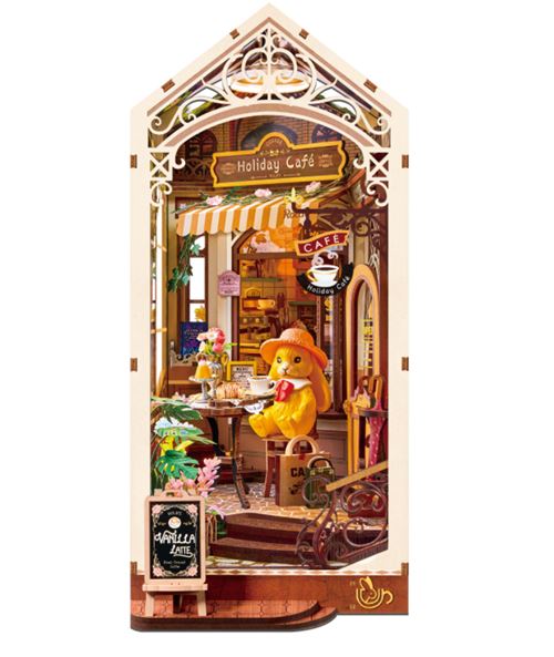 Maquette Rolife Serre-livres Book Nook Café de vacances