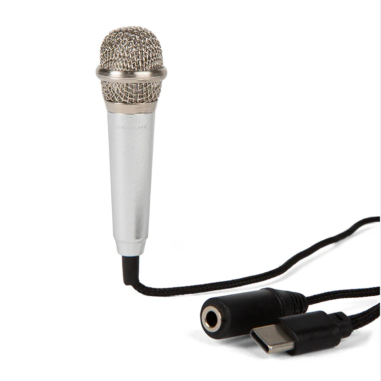 Mini micro karaoké métallique pour téléphone et ordinateur