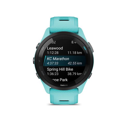 Montre connectée Garmin Forerunner 265 Music 46 mm Bluetooth Turquoise avec bracelet silicone Bleu