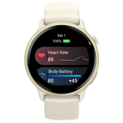Montre connectée Garmin Vívoactive 6 42 mm Ivoire avec bracelet Beige