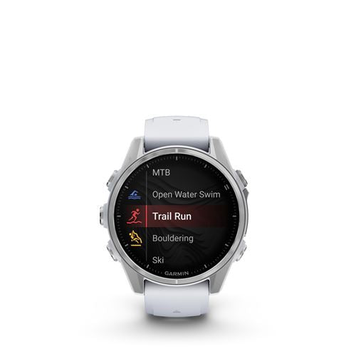 Montre connectée Garmin fenix 8 43 mm Argent avec bracelet Blanc