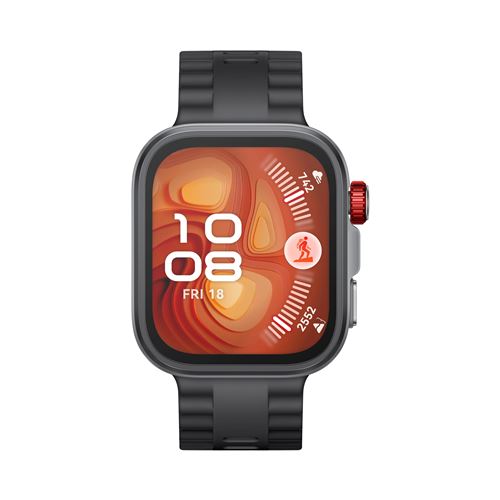 Montre connectée Huawei Watch Fit 4 Pro Bluetooth avec bracelet en fluoroélastomère Noir