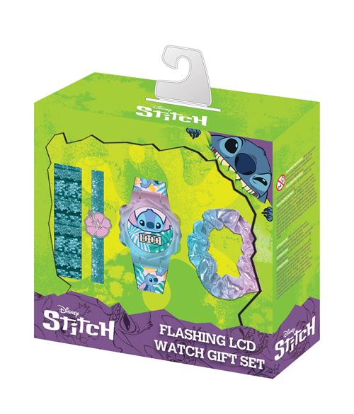 Montre et réveil éducatifs Accutime Coffret cadeau montre et bracelets Disney Stitch