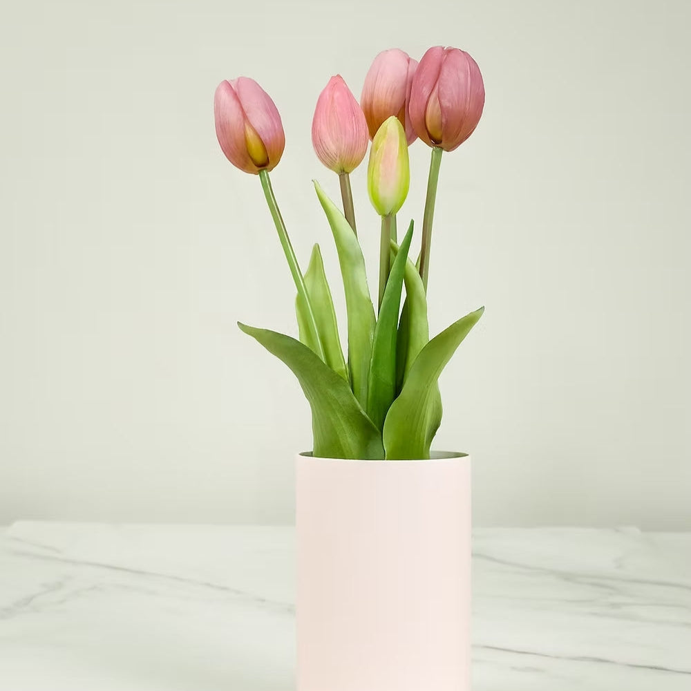 Bouquet de tulipes éternelles rose foncé Nodito, fleurs artificielles real touch