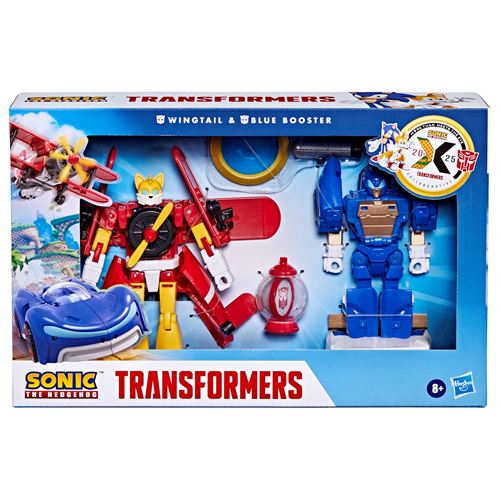 Pack 2 Figurines Transformers Collaborative Sonic the Hedgehog Wingtail et Blue Booster
