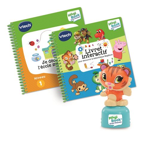 Pack 2 Livres interactifs Vtech MagiBook Story'Friends Starter Pack Je découvre l'école maternelle et un Livret découverte