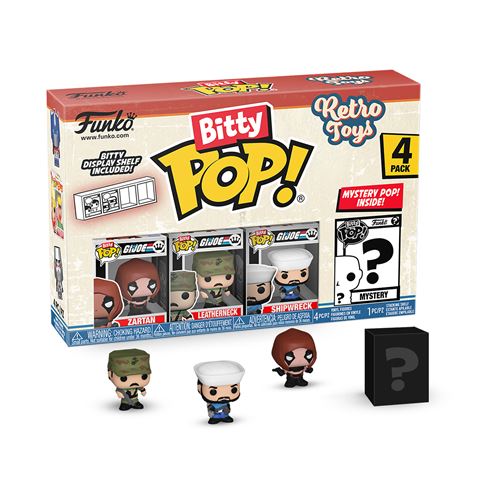 Pack 4 Figurines Funko Bitty Pop Retro Toys GI Joe Modèle aléatoire