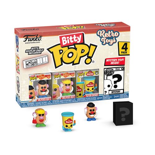 Pack 4 Figurines Funko Bitty Pop Retro Toys Mr. Potato Head Modèle aléatoire