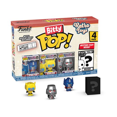 Pack 4 Figurines Funko Bitty Pop Retro Toys Transformers Modèle aléatoire
