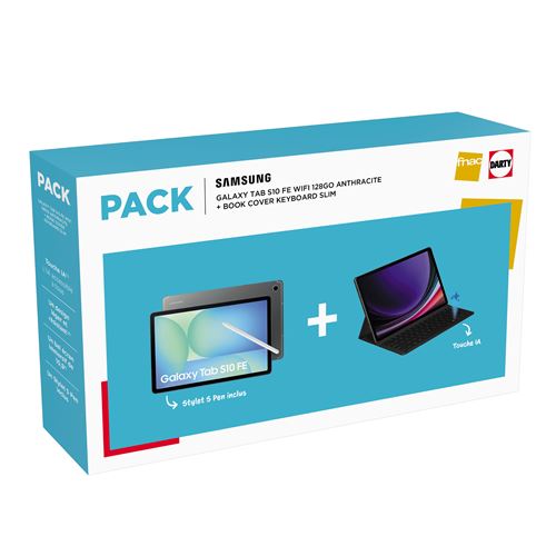 Pack Tablette Tactile Samsung Galaxy Tab S10 FE 10,9" Wi-Fi 128 Go Anthracite + BookCover Keyboard