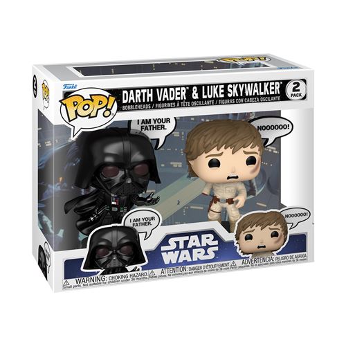 Pack de 2 figurines Funko Pop Star Wars Darth Vader and Luke Skywalker