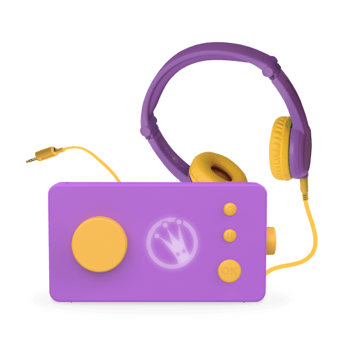 Boîte à histoires avec casque audio enfant Ma Fabrique à histoires verte et son casque