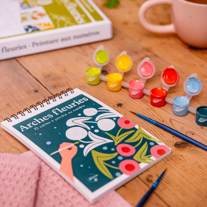 Kit de peinture aux numéros avec cartes fleuries