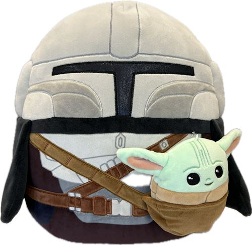 Peluche Squishmallows Star Wars Mandalorian and Grogu