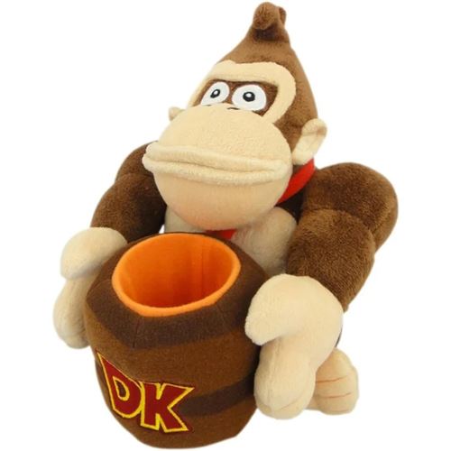 Peluche Toga Nintendo Together+ Super Mario Donkey Kong avec Baril 21 cm