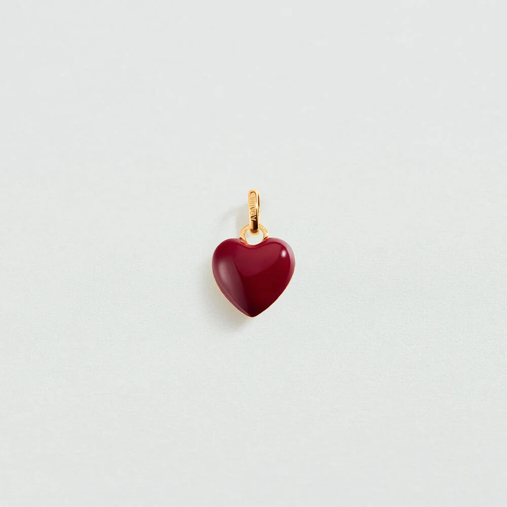 Pendentif coeur Désirée rouge & doré Agatha