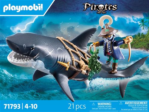 Playmobil Pirates 71793 Pirate et requin avec mâchoire articulée