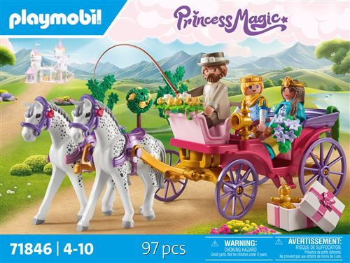 Playmobil Princess Magic 71846 Calèche avec couple princier et cocher