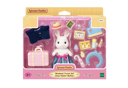 Playset Sylvanian Families La maman lapin neige et sa valise de weekend