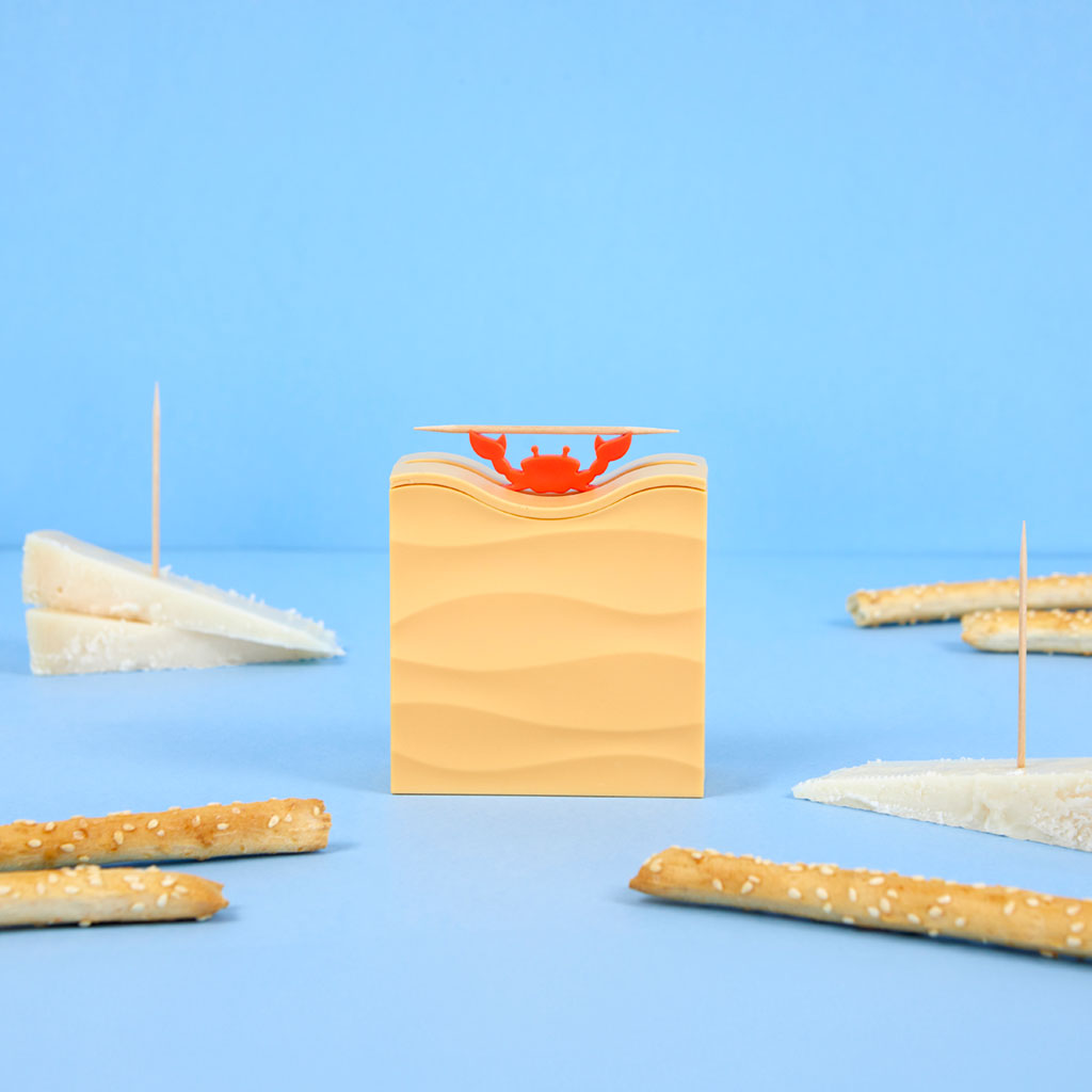 Distributeur de cure-dents crabe orange pour l'apéro
