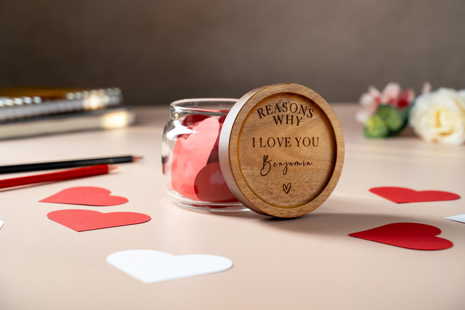 Pot d’amour en bois gravé Etsy