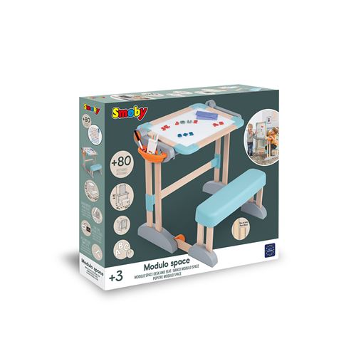 Pupitre Smoby en bois et plastique transformable en tableau double face