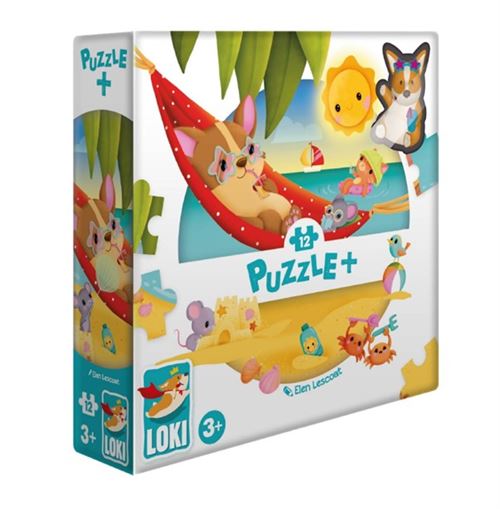 Puzzle+ 12 pièces Loki à la Plage