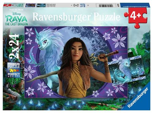 Puzzle 2 x 24 pièces Ravensburger Disney Raya et le dernier dragon