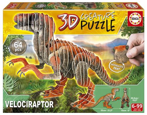 Puzzle 3D Educa Creature Velociraptor
